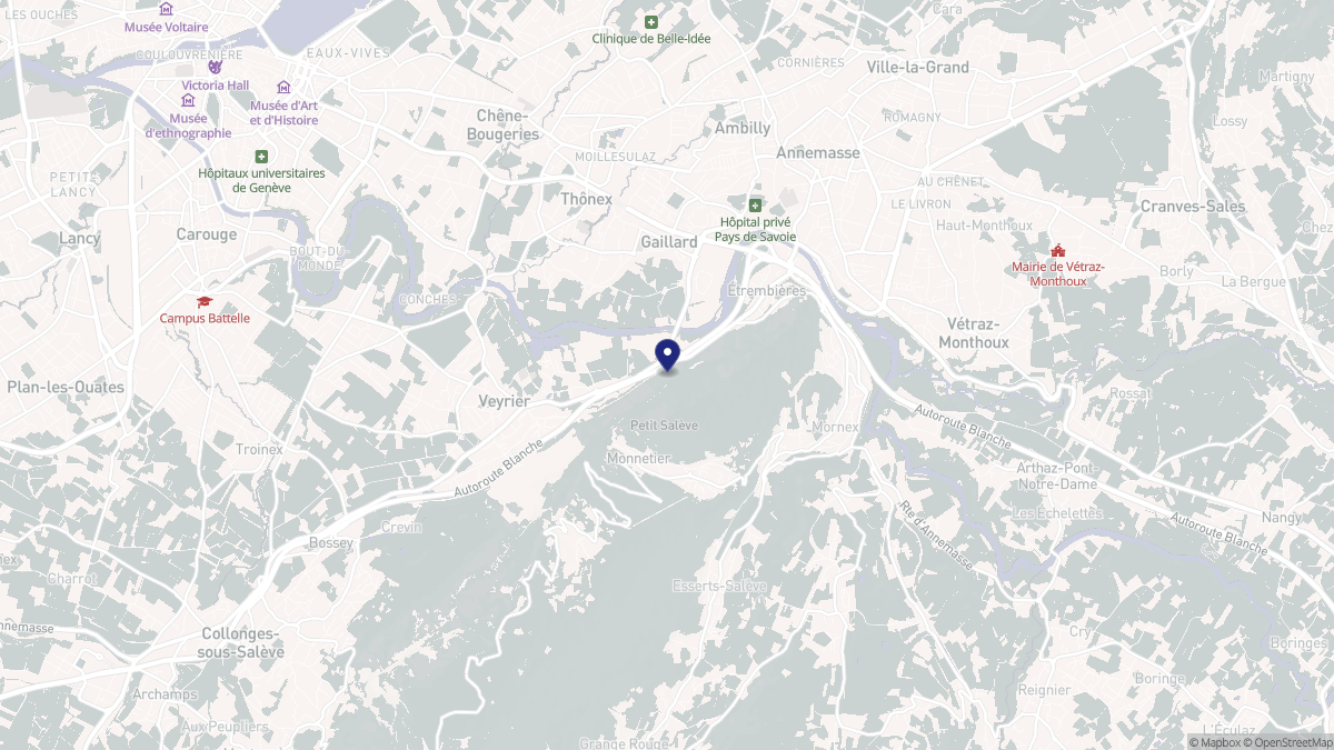 Aperçu cartographique de Étrembières, centré sur la commune