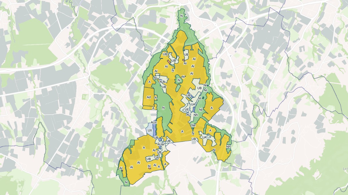 Aperçu cartographique de Feigères, centré sur la commune