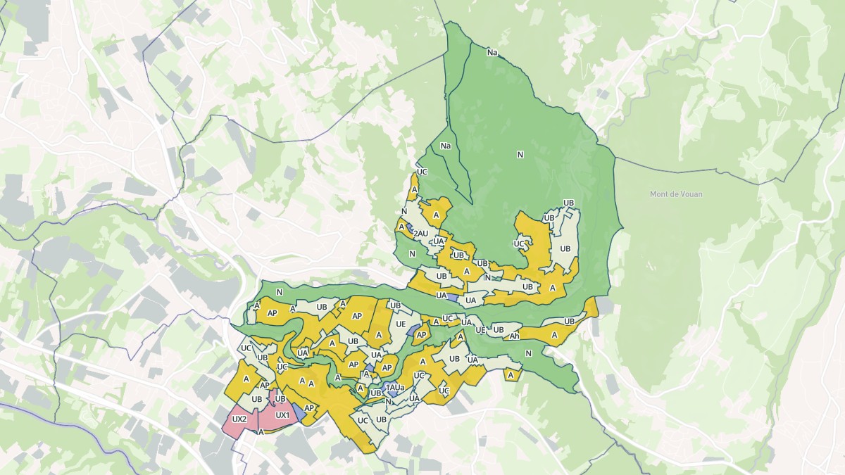 Aperçu cartographique de Fillinges, centré sur la commune