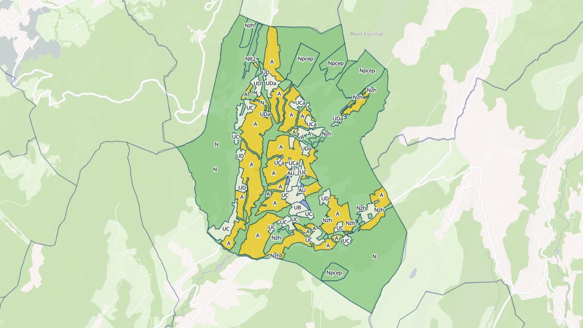 Aperçu cartographique de Habère-Poche, centré sur la commune