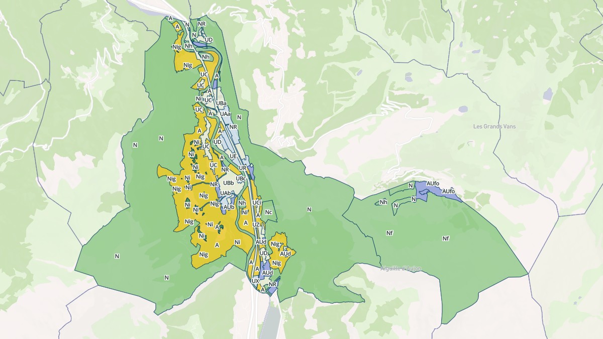 Aperçu cartographique de Magland, centré sur la commune