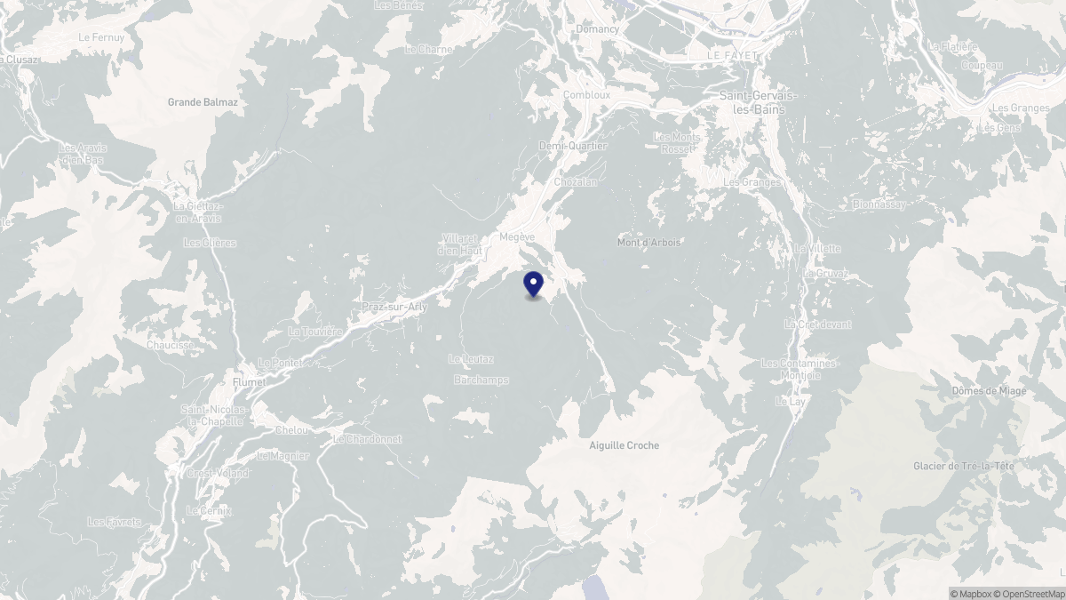 Aperçu cartographique de Megève, centré sur la commune