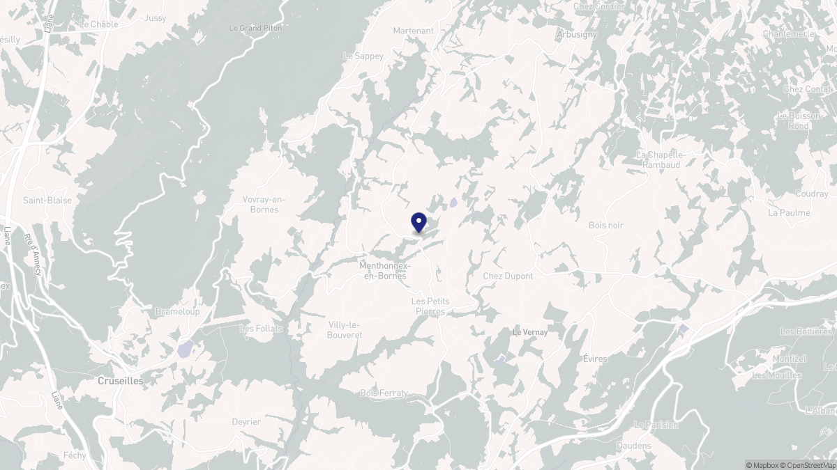 Aperçu cartographique de Menthonnex-en-Bornes, centré sur la commune