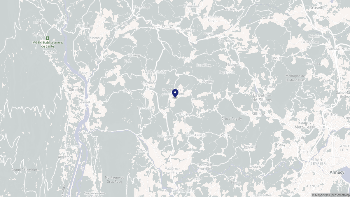 Aperçu cartographique de Menthonnex-sous-Clermont, centré sur la commune