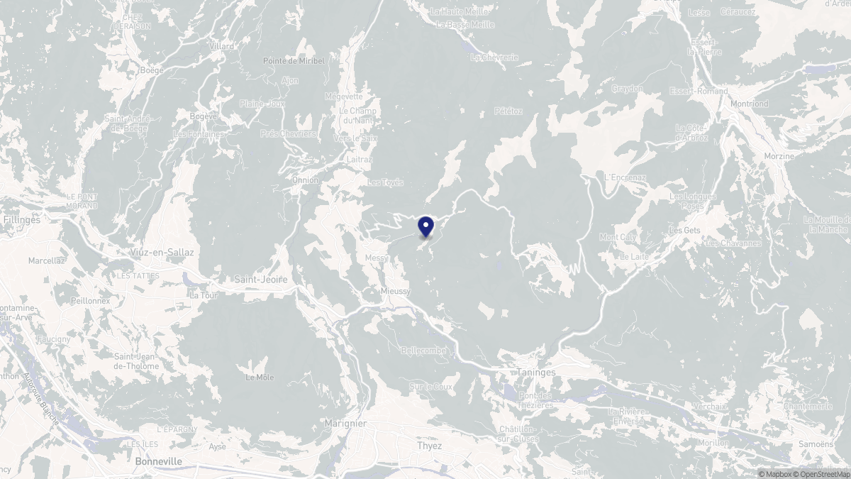 Aperçu cartographique de Mieussy, centré sur la commune
