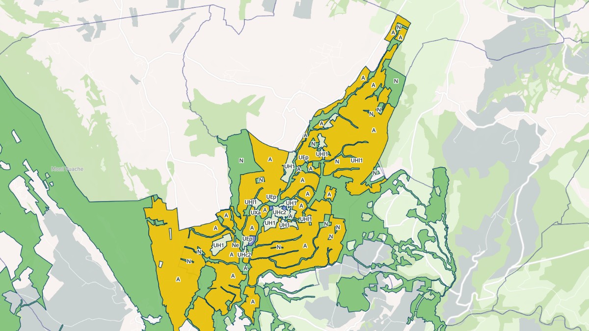 Aperçu cartographique de Minzier, centré sur la commune