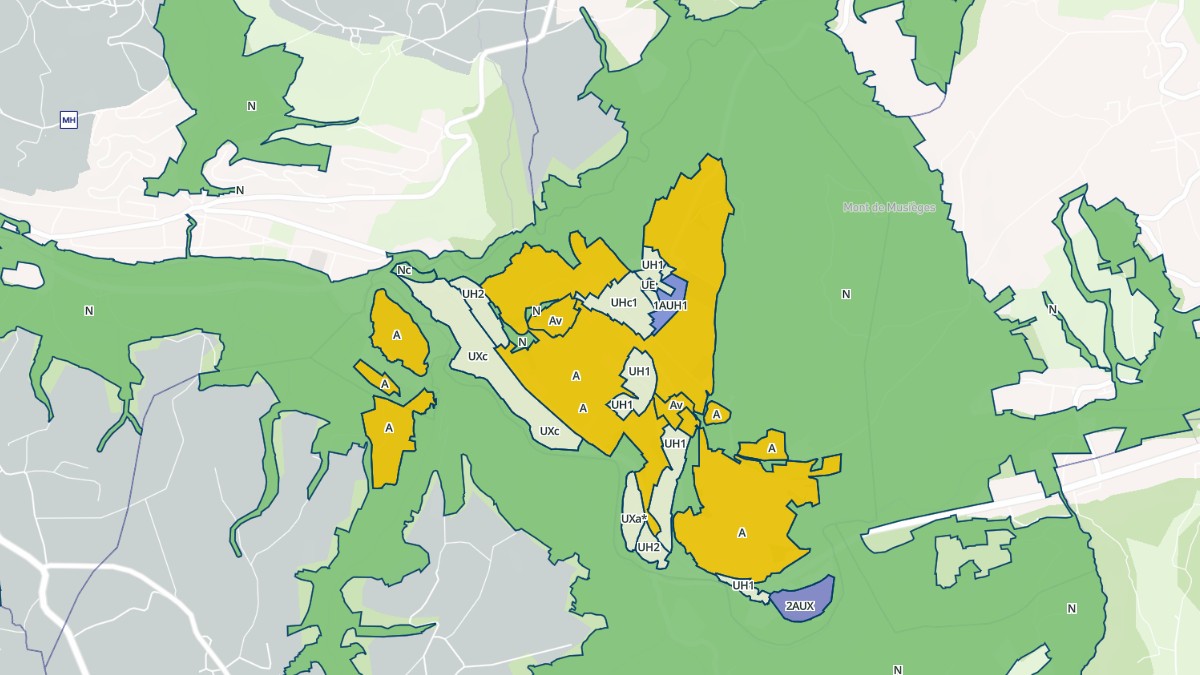 Aperçu cartographique de Musièges, centré sur la commune