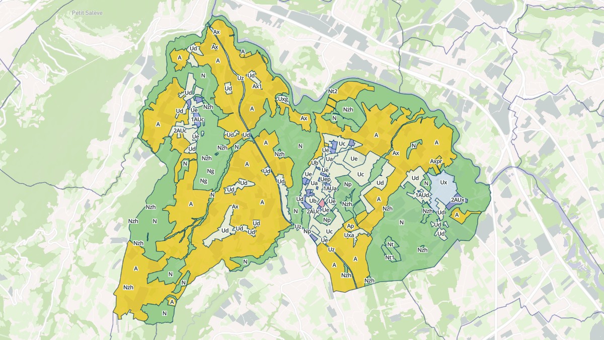 Aperçu cartographique de Reignier-Ésery, centré sur la commune
