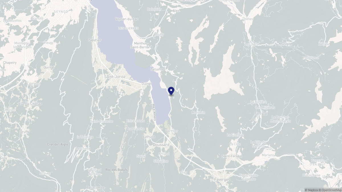 Aperçu cartographique de Talloires-Montmin, centré sur la commune