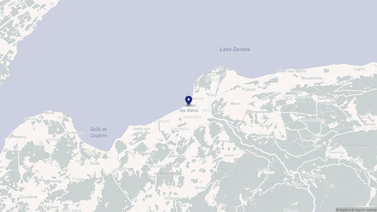 Aperçu cartographique de Thonon-les-Bains, centré sur la commune