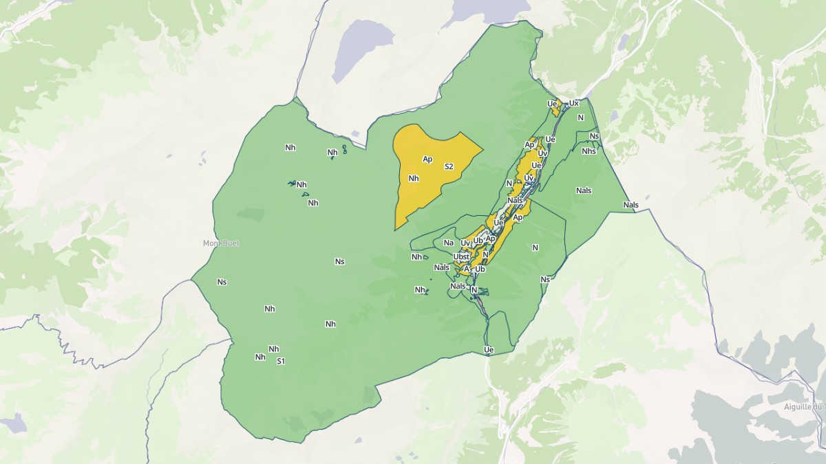 Aperçu cartographique de Vallorcine, centré sur la commune