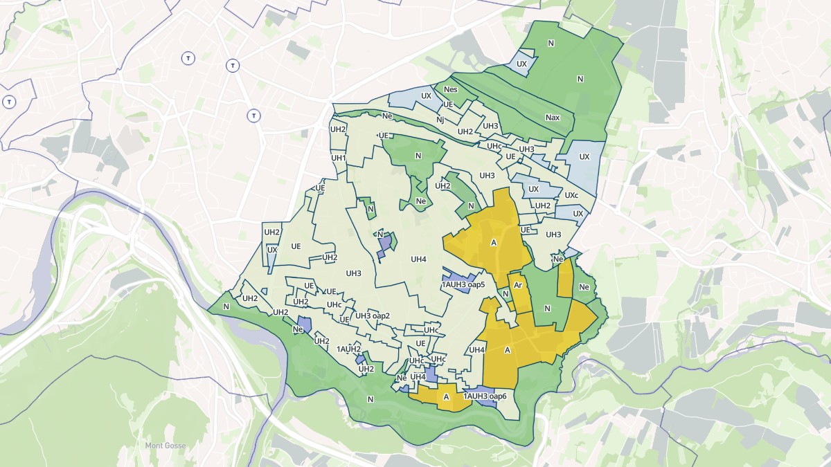 Aperçu cartographique de Vétraz-Monthoux, centré sur la commune