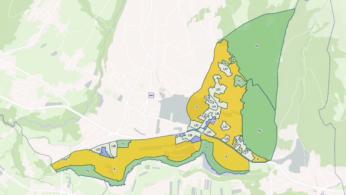 Aperçu cartographique de Ville-en-Sallaz, centré sur la commune