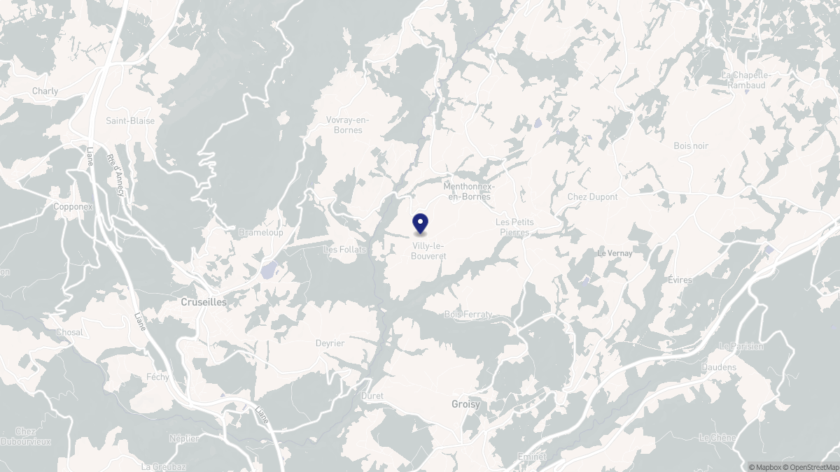 Aperçu cartographique de Villy-le-Bouveret, centré sur la commune