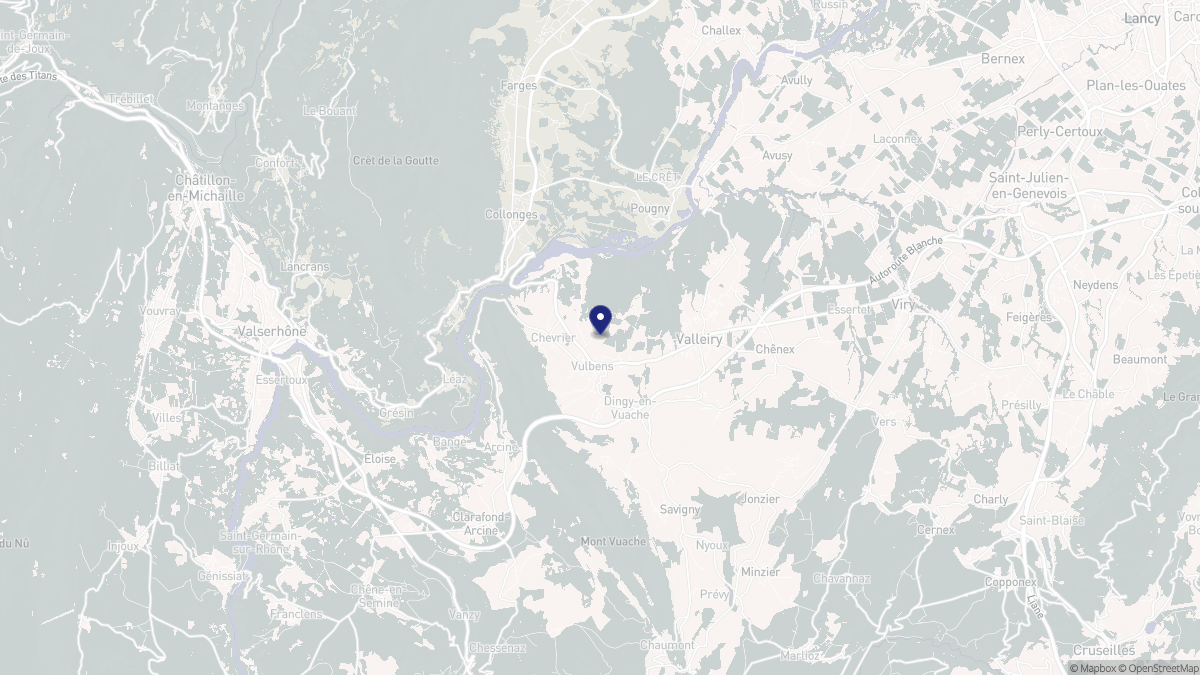 Aperçu cartographique de Vulbens, centré sur la commune