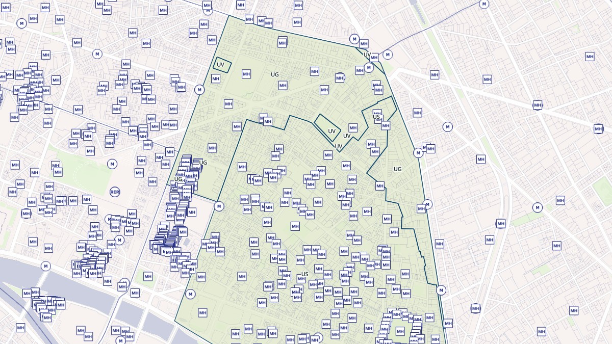Aperçu cartographique de Paris 3e Arrondissement, centré sur la commune