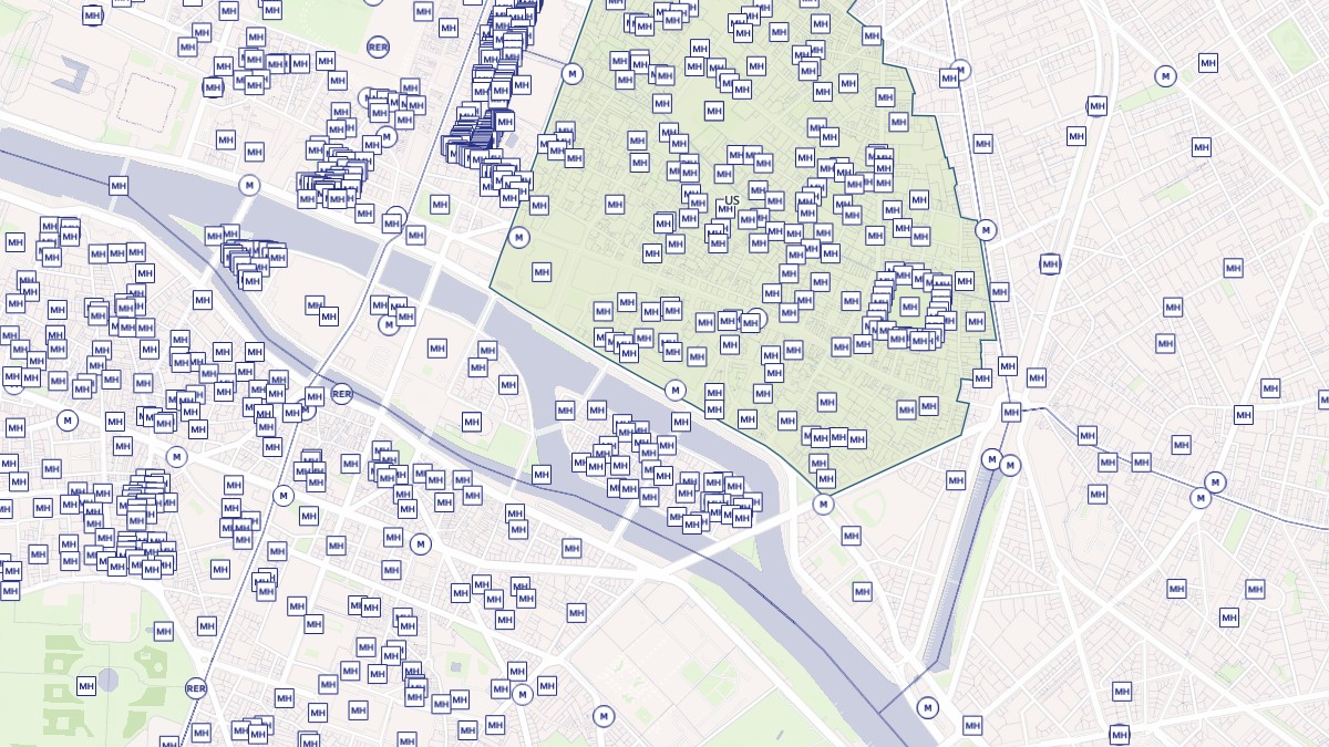 Aperçu cartographique de Paris 4e Arrondissement, centré sur la commune