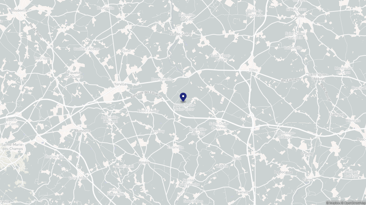 Aperçu cartographique de Ancretiéville-Saint-Victor, centré sur la commune