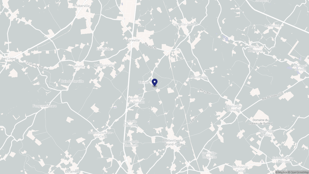 Aperçu cartographique de Auberville-la-Renault, centré sur la commune