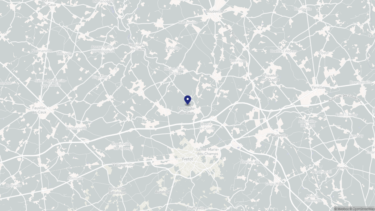 Aperçu cartographique de Les Hauts-de-Caux, centré sur la commune