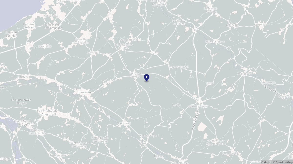 Aperçu cartographique de Bailly-en-Rivière, centré sur la commune