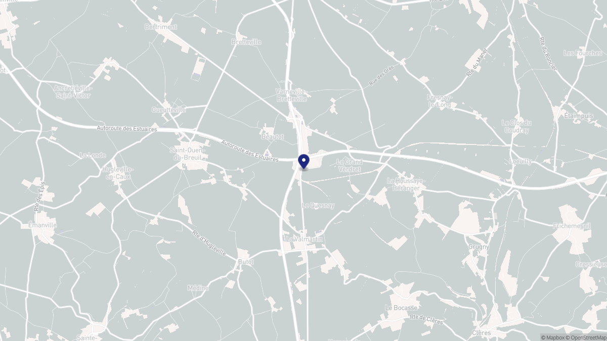 Aperçu cartographique de Beautot, centré sur la commune