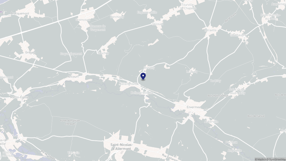 Aperçu cartographique de Bellengreville, centré sur la commune