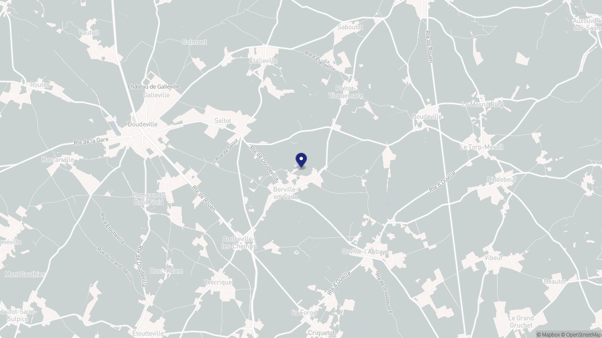 Aperçu cartographique de Berville-en-Caux, centré sur la commune