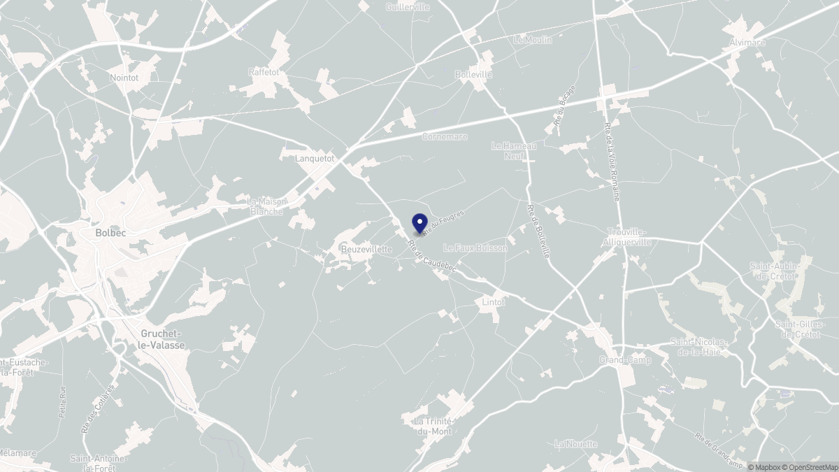 Aperçu cartographique de Beuzevillette, centré sur la commune