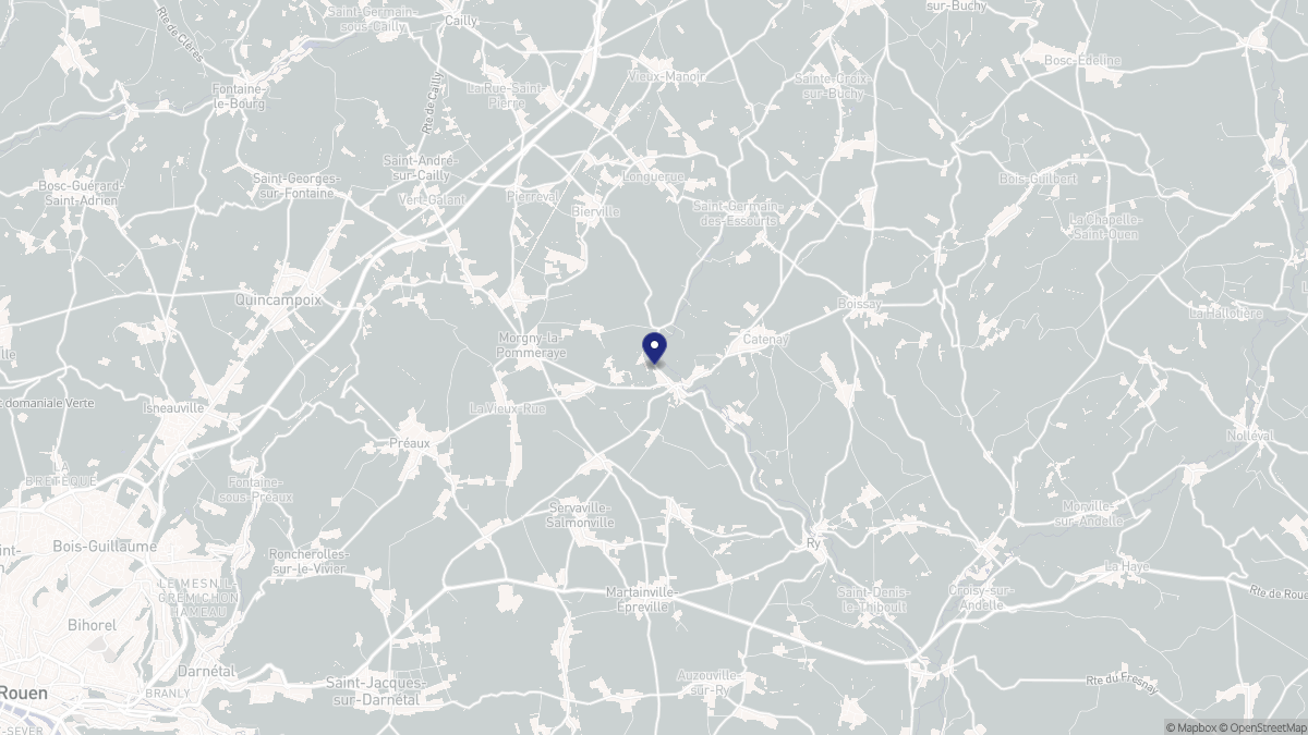Aperçu cartographique de Blainville-Crevon, centré sur la commune
