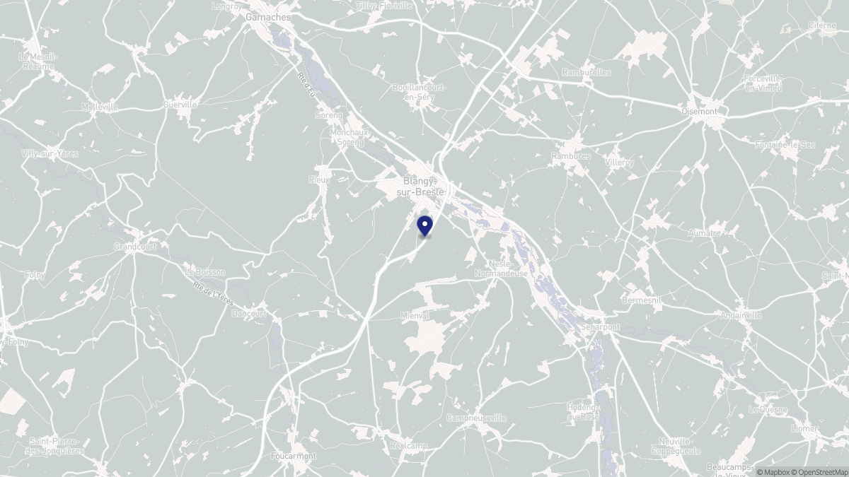 Aperçu cartographique de Blangy-sur-Bresle, centré sur la commune