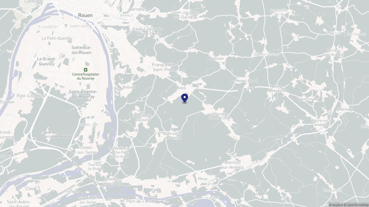 Aperçu cartographique de Boos, centré sur la commune