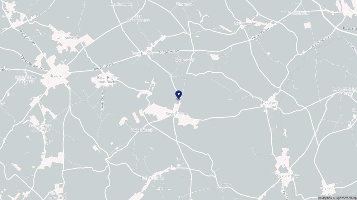Aperçu cartographique de Bosc-Édeline, centré sur la commune