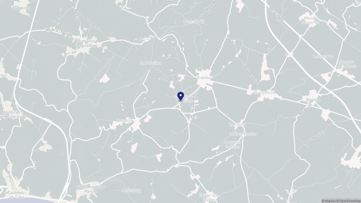 Aperçu cartographique de Carville-la-Folletière, centré sur la commune