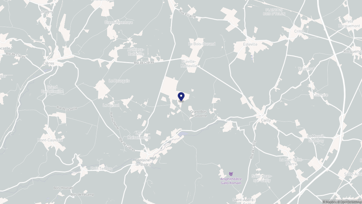 Aperçu cartographique de Claville-Motteville, centré sur la commune