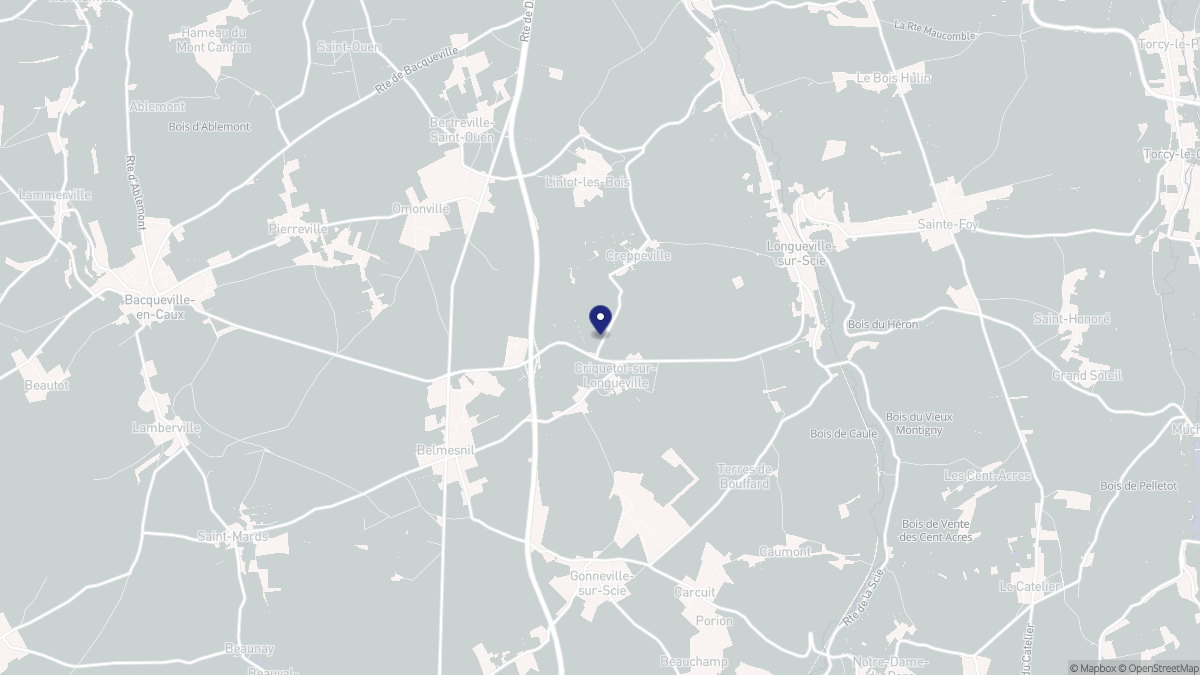 Aperçu cartographique de Criquetot-sur-Longueville, centré sur la commune