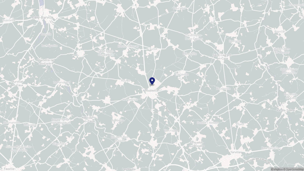 Aperçu cartographique de Doudeville, centré sur la commune