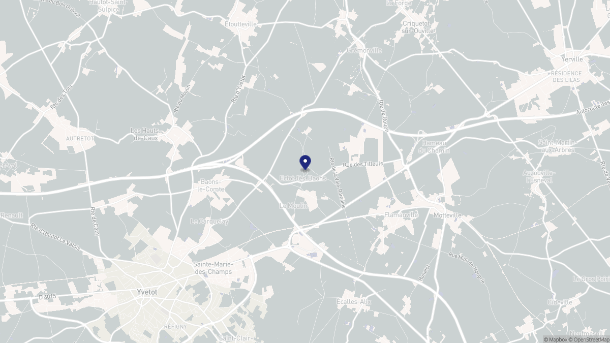 Aperçu cartographique de Ectot-lès-Baons, centré sur la commune