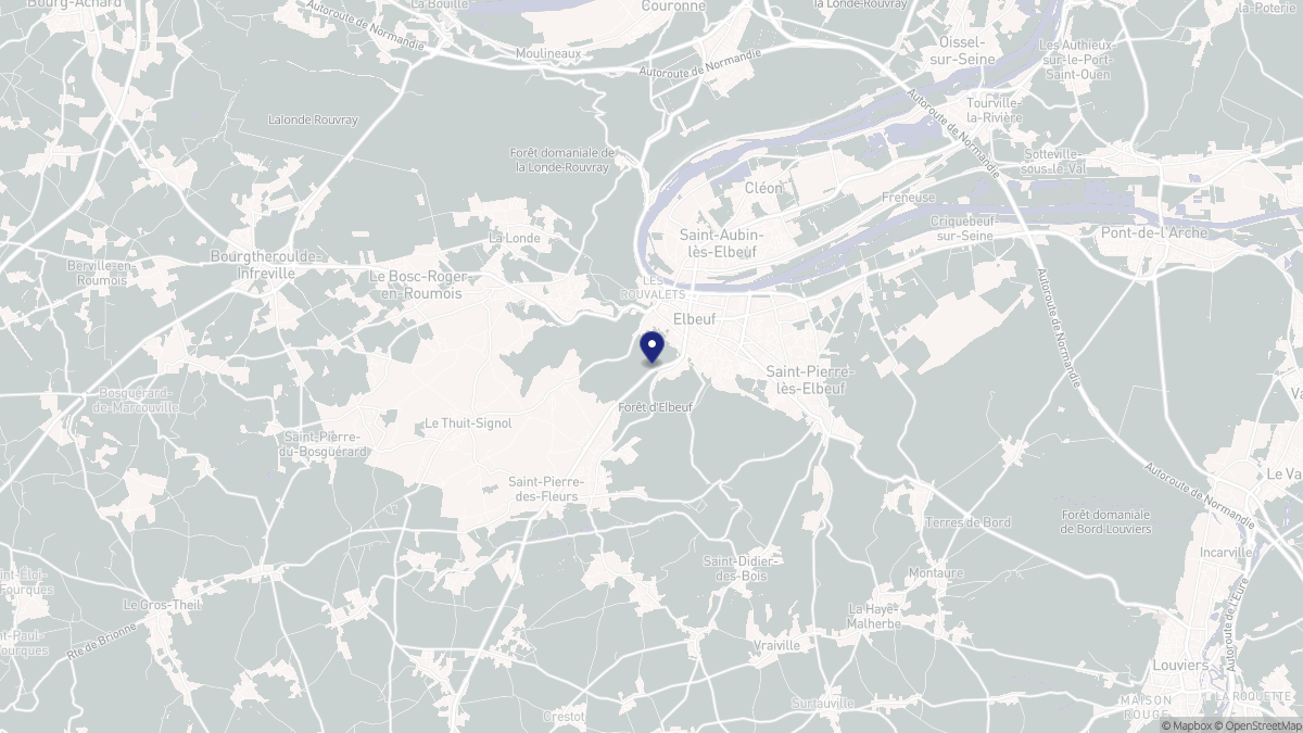 Aperçu cartographique de Elbeuf, centré sur la commune