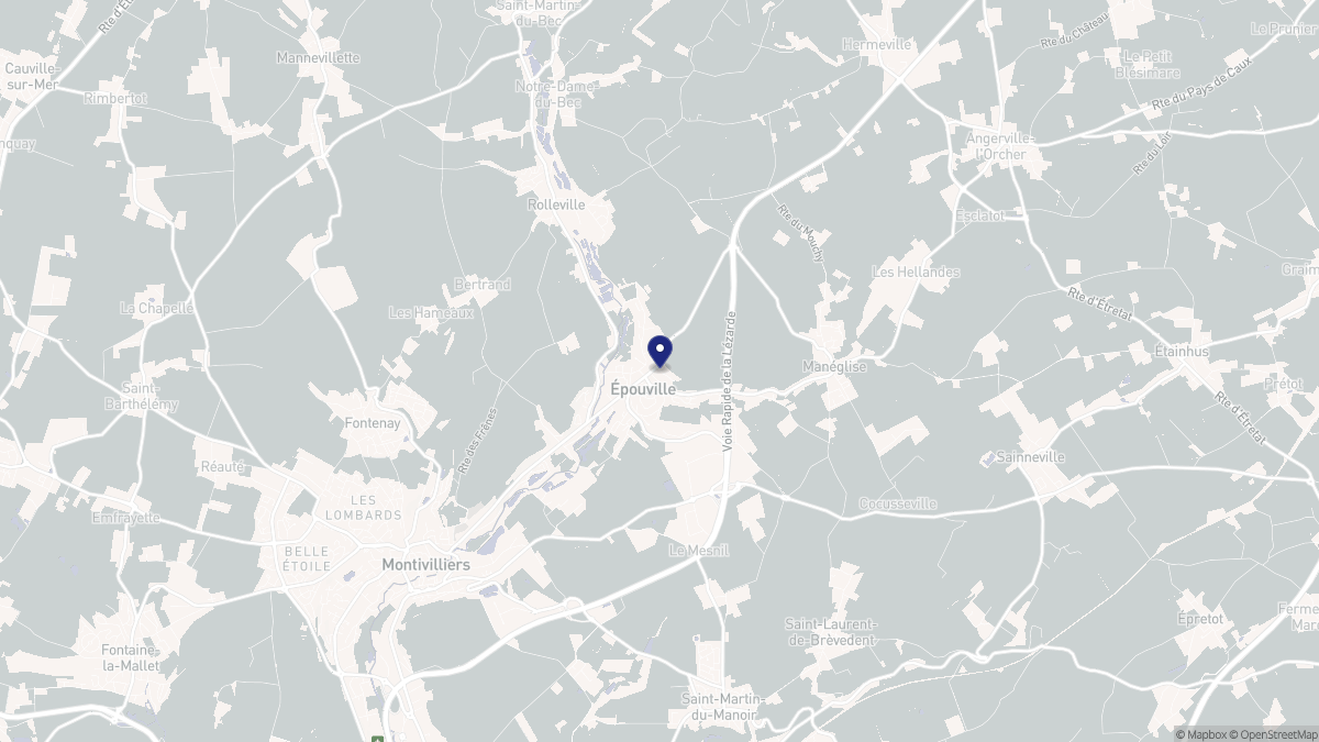 Aperçu cartographique de Épouville, centré sur la commune