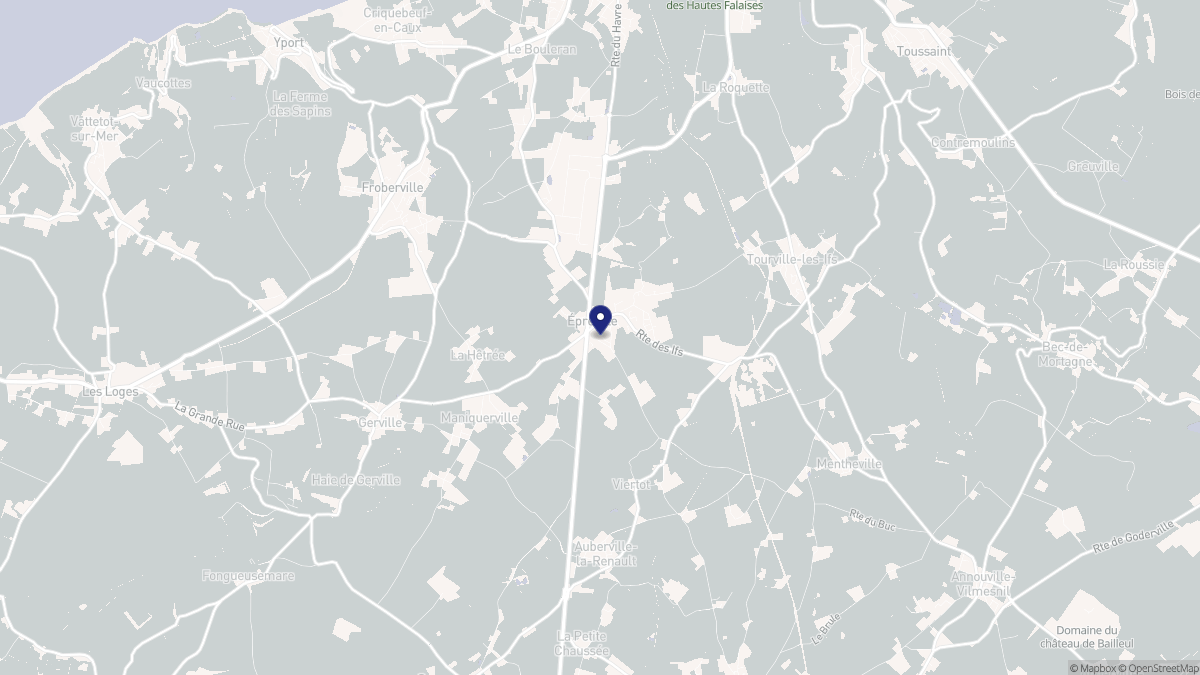 Aperçu cartographique de Épreville, centré sur la commune