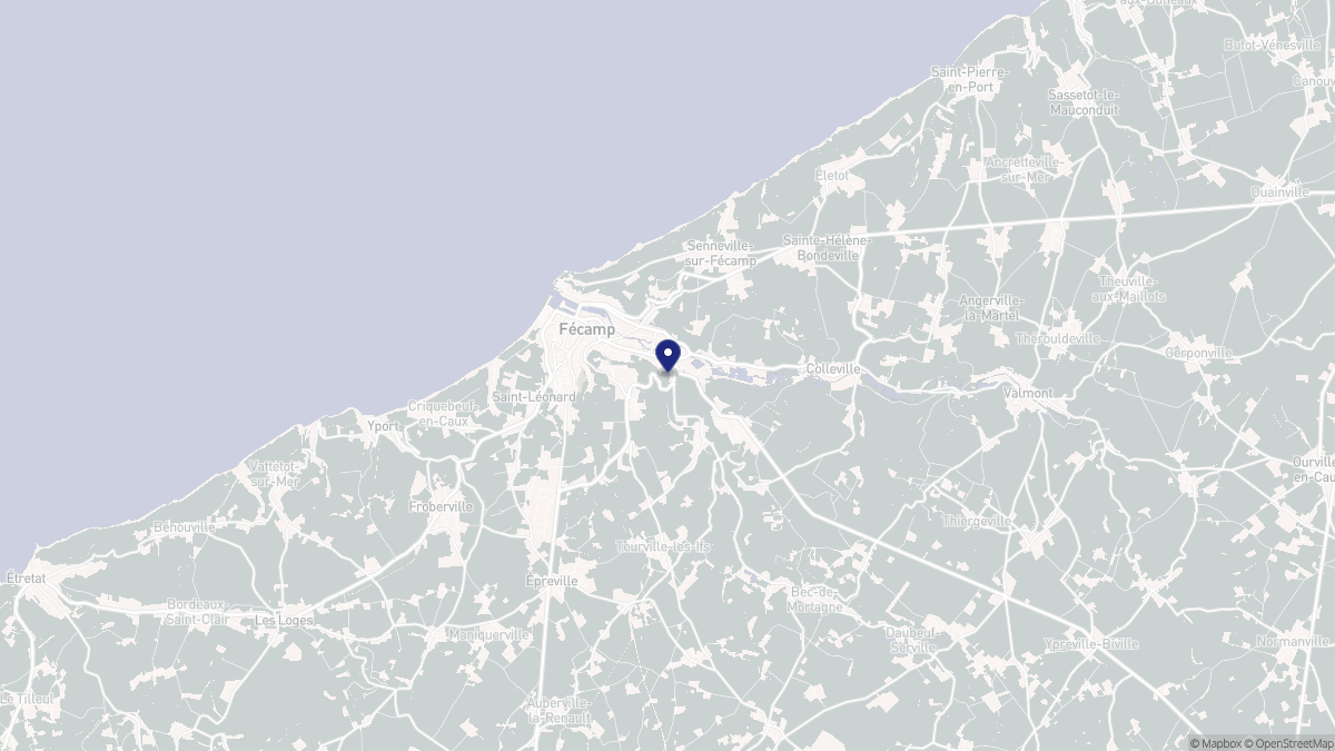 Aperçu cartographique de Fécamp, centré sur la commune