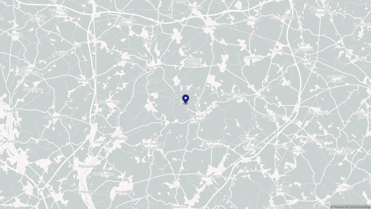 Aperçu cartographique de Fontaine-le-Bourg, centré sur la commune