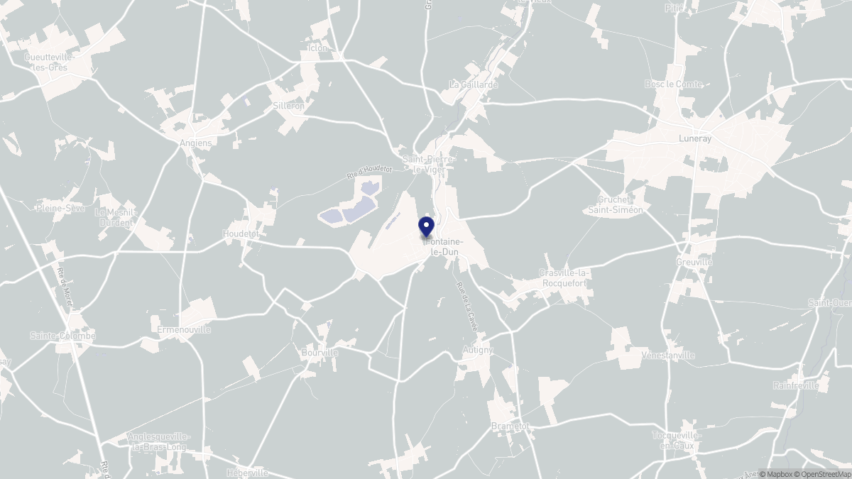 Aperçu cartographique de Fontaine-le-Dun, centré sur la commune