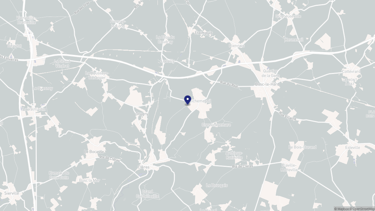 Aperçu cartographique de Frichemesnil, centré sur la commune