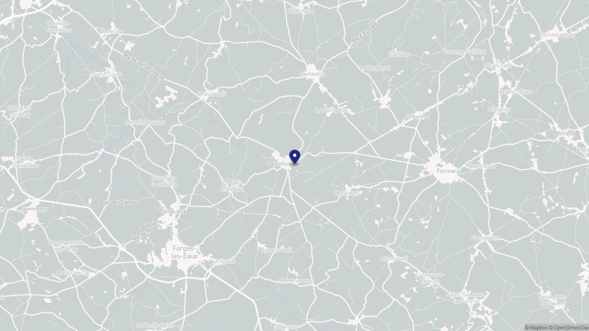 Aperçu cartographique de Gaillefontaine, centré sur la commune