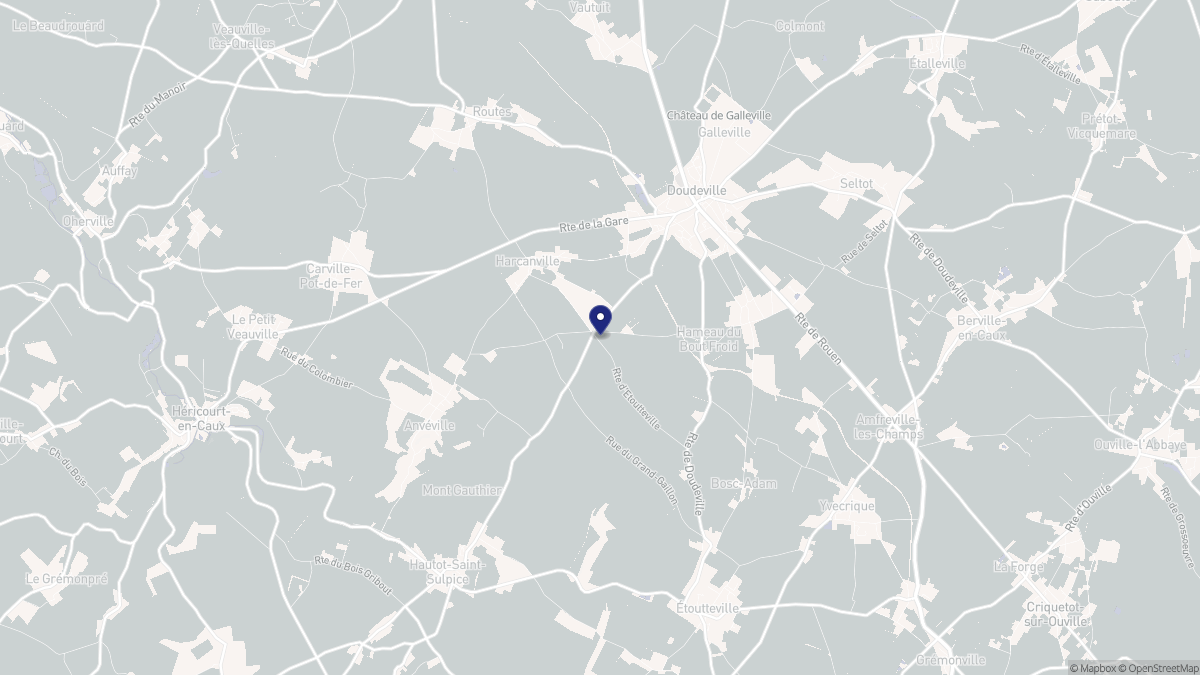 Aperçu cartographique de Harcanville, centré sur la commune