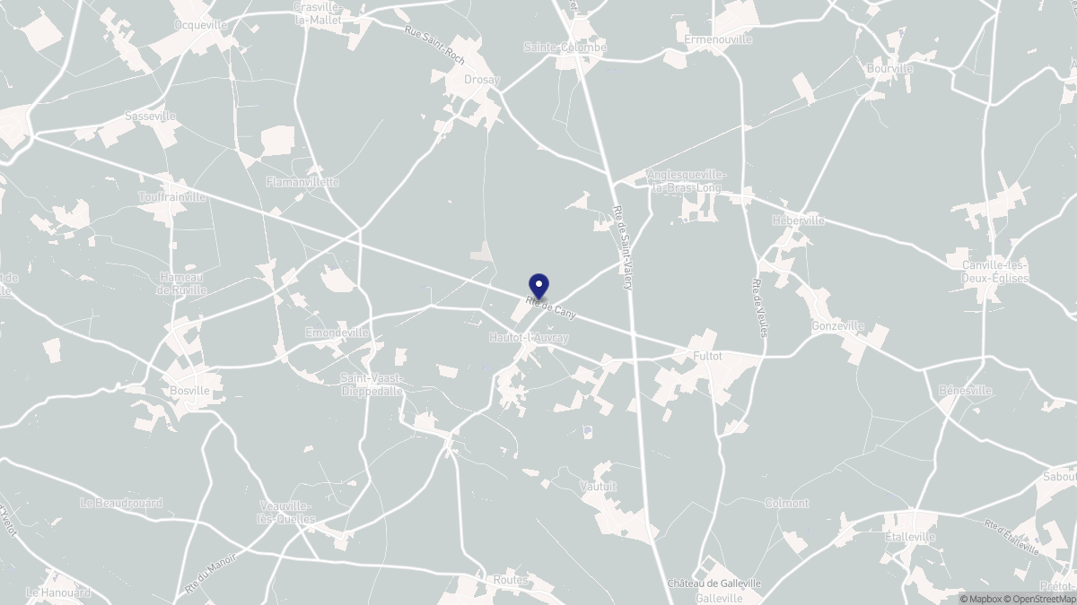 Aperçu cartographique de Hautot-l'Auvray, centré sur la commune