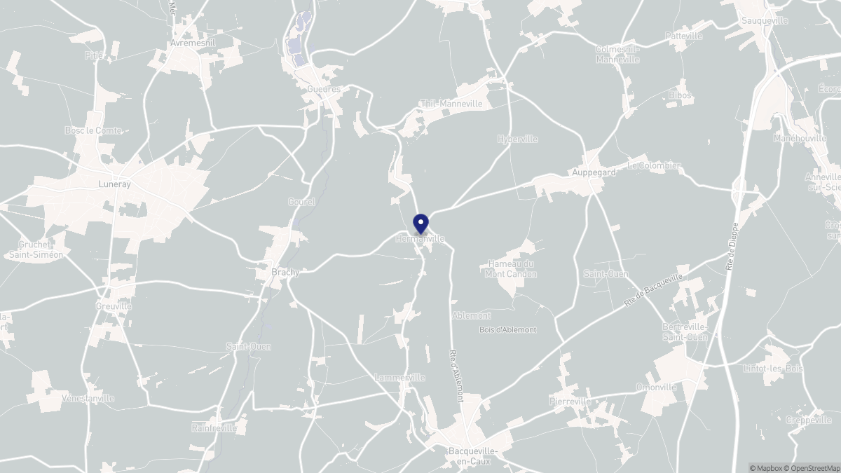 Aperçu cartographique de Hermanville, centré sur la commune