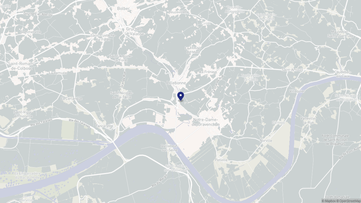 Aperçu cartographique de Lillebonne, centré sur la commune